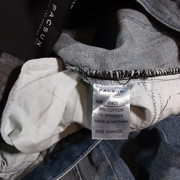 NWT 70$ Pacsun Stacked Ergo Skinny Comfort Stretch Light Wash Jeans 30x32 - Picture 7 of 7